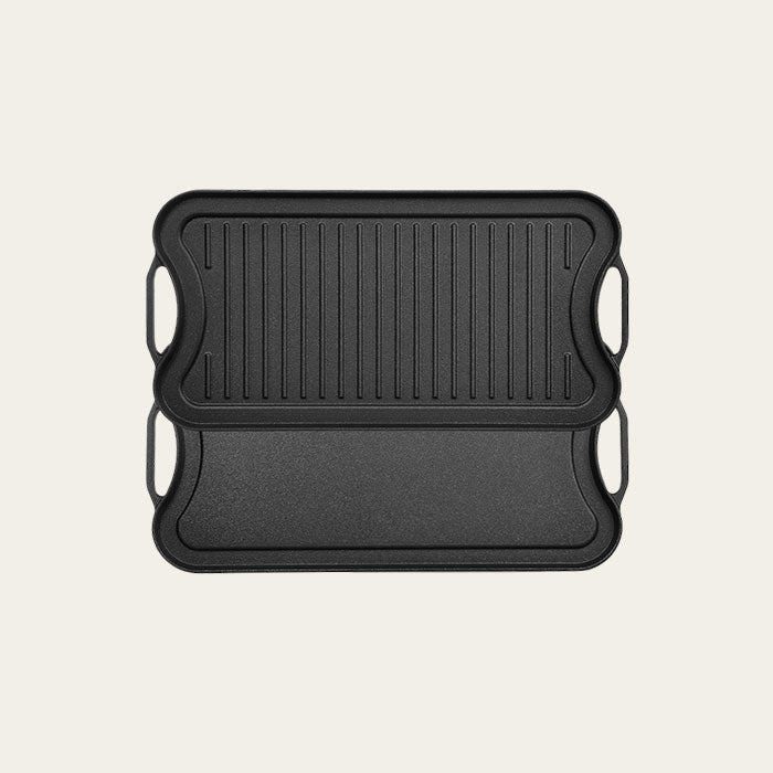Pre-Seasoned Cast Iron Reversible Grill/Griddle, 20"L* 10.39"W* 0.98”H