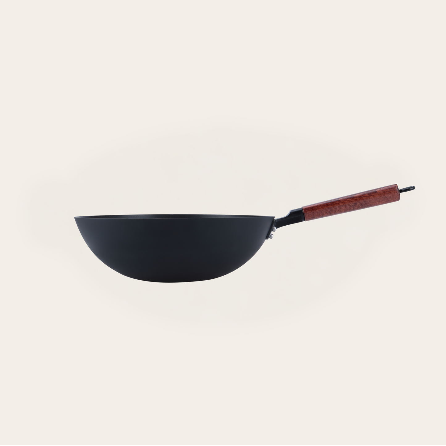 ROCKWELL 12 Inch Carbon Steel Flat Bottom Wok With Glass Lid, 12”(30cm)