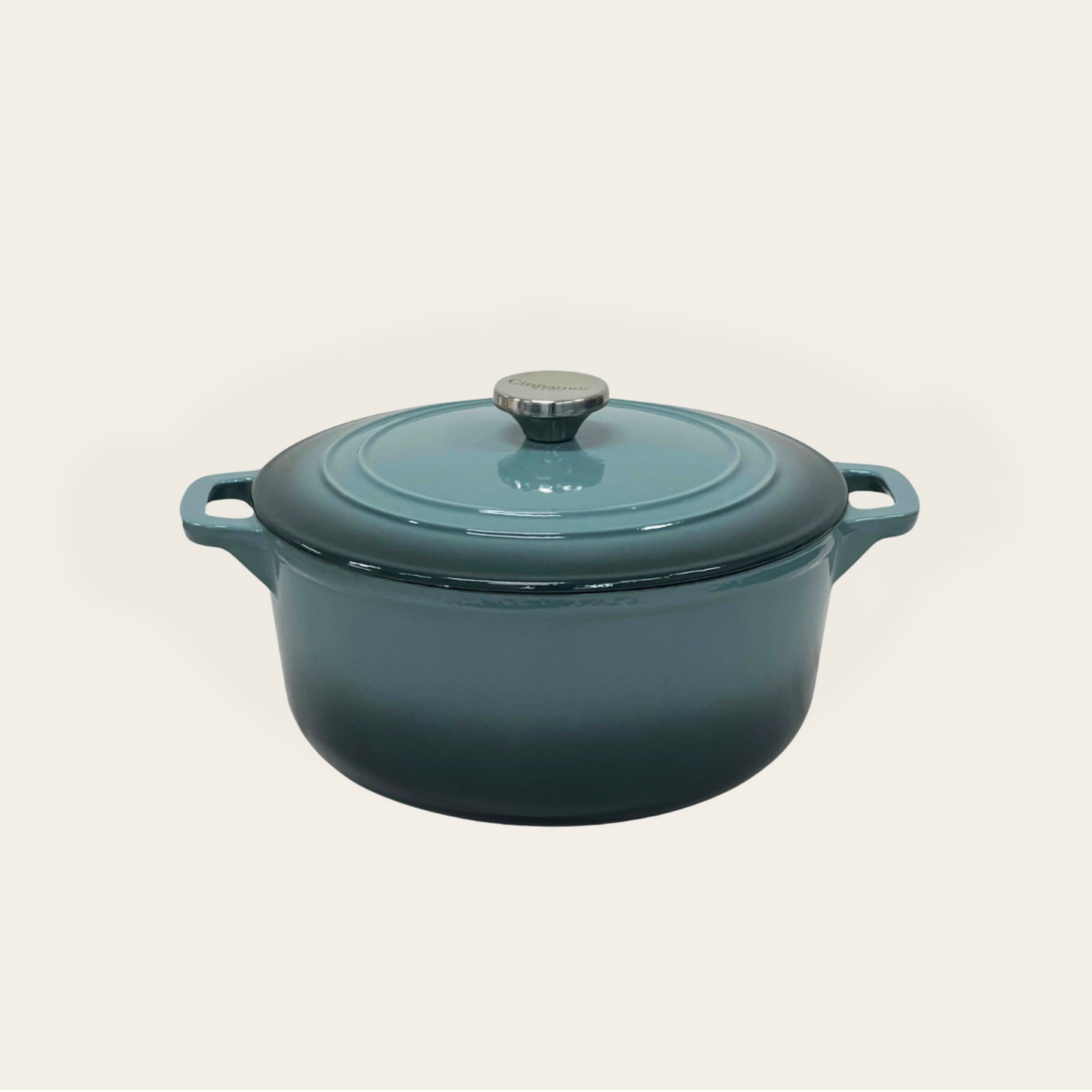 Cinnamon Home 6 Quart Enameled Cast Iron Round Dutch Oven with Lid, Slate-Gray