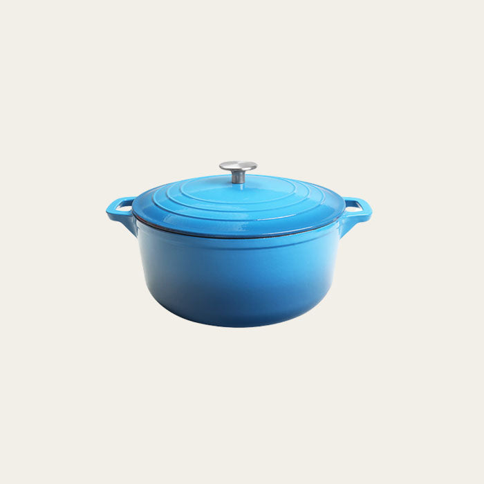 5 Quart Enameled Cast Iron Round Dutch Oven, Blue