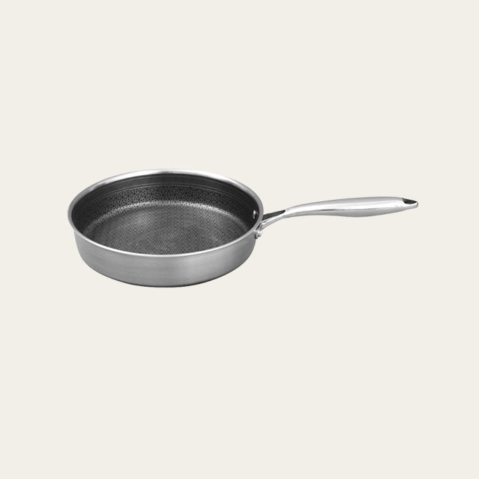 11 Inch Honeycomb Stainless Steel Frying Pan With Glass Lid, 11”(28cm)