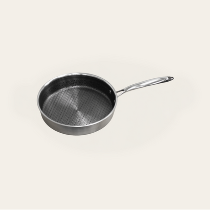 11 Inch Honeycomb Stainless Steel Frying Pan With Glass Lid, 11”(28cm)