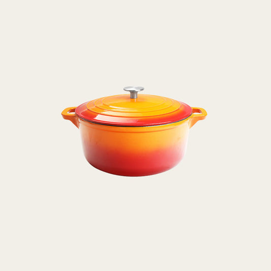5 Quart Enameled Cast Iron Round Dutch Oven, Orange