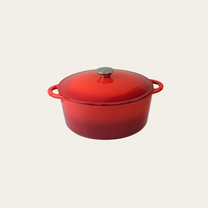 4.5 Quart Enameled Cast Iron Round Dutch Oven, Red