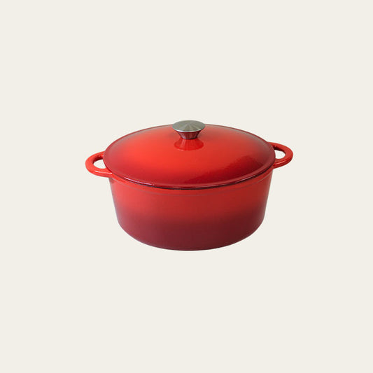 4.5 Quart Enameled Cast Iron Round Dutch Oven, Red